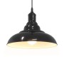 Lámpara colgante regulable en altura E27 negro brillante Ø 31cm