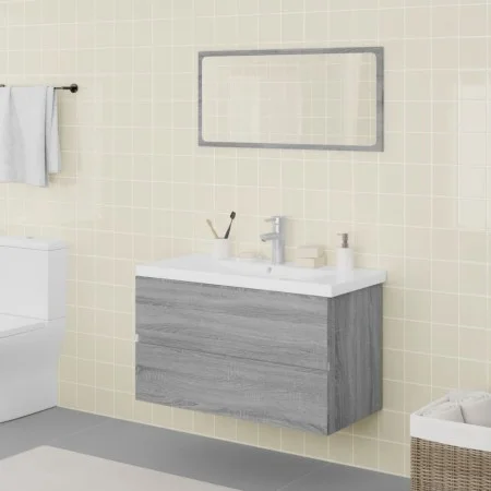 Badmöbel-Set aus grauem Sonoma-Sperrholz von vidaXL, Badezimmermöbel - Ref: Foro24-3120349, Preis: 193,85 €, Rabatt: %
