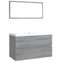 Badmöbel-Set aus grauem Sonoma-Sperrholz von vidaXL, Badezimmermöbel - Ref: Foro24-3120349, Preis: 201,01 €, Rabatt: %