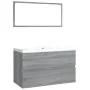 Sonoma gray plywood bathroom furniture set by vidaXL, Bathroom furniture - Ref: Foro24-3120349, Price: 196,96 €, Discount: %