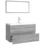 Badmöbel-Set aus grauem Sonoma-Sperrholz von vidaXL, Badezimmermöbel - Ref: Foro24-3120349, Preis: 201,01 €, Rabatt: %