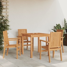 Stapelbare Gartenstühle 4 Stück Teakholz 56,5x57,5x91 cm von vidaXL, Gartenstühle - Ref: Foro24-3157901, Preis: 578,19 €, Rab...