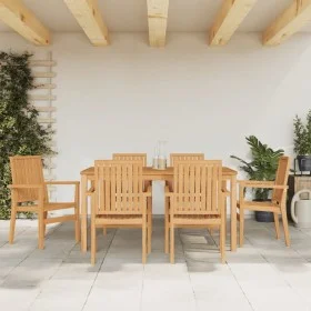 Stackable garden chairs 6 pcs teak wood 56.5x57.5x91 cm by vidaXL, Garden chairs - Ref: Foro24-3157902, Price: 843,82 €, Disc...