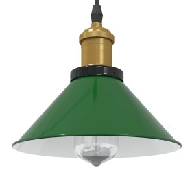 Lámpara colgante regulable en altura E27 verde brillante Ø 22cm
