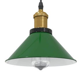Lámpara colgante regulable en altura E27 verde brillante Ø 22cm