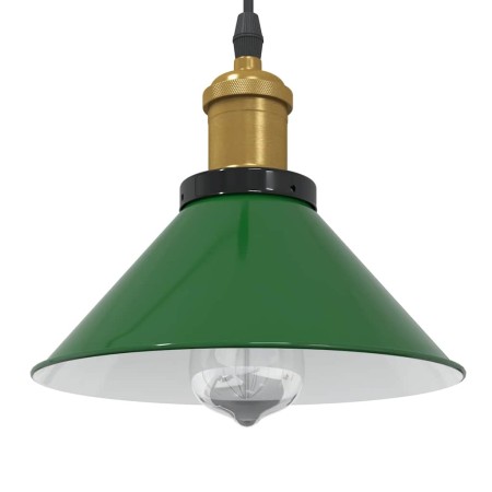 Lámpara colgante regulable en altura E27 verde brillante Ø 22cm