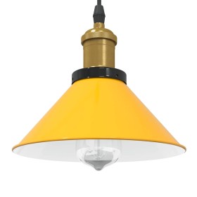 Lámpara colgante regulable altura E27 amarillo brillante Ø 22cm