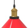 Lámpara colgante regulable en altura E27 rojo brillante Ø 22cm