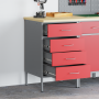 Banco de trabajo con cajón Rojo y gris 50 x 55 x 85 cm
