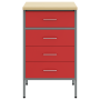 Banco de trabajo con cajón Rojo y gris 50 x 55 x 85 cm