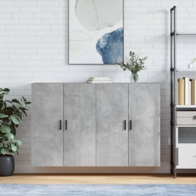 Wall cabinet 2 units concrete gray 69.5x34x90 cm by vidaXL, Sideboards - Ref: Foro24-3195639, Price: 125,50 €, Discount: %