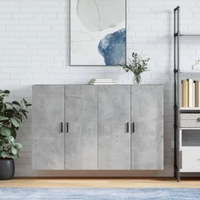 Wall cabinet 2 units concrete gray 69.5x34x90 cm by vidaXL, Sideboards - Ref: Foro24-3195639, Price: 124,04 €, Discount: %