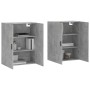 Armario de pared 2 unidades gris hormigón 69,5x34x90 cm de vidaXL, Aparadores - Ref: Foro24-3195639, Precio: 126,67 €, Descue...
