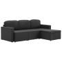 Sofá cama modular de 3 plazas tela gris oscuro