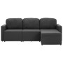 Sofá cama modular de 3 plazas tela gris oscuro