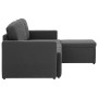Sofá cama modular de 3 plazas tela gris oscuro