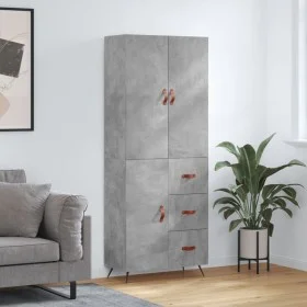 Tall plywood gray concrete sideboard 69.5x34x180 cm by vidaXL, Sideboards - Ref: Foro24-3195879, Price: 165,79 €, Discount: %