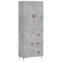 Tall plywood gray concrete sideboard 69.5x34x180 cm by vidaXL, Sideboards - Ref: Foro24-3195879, Price: 167,97 €, Discount: %