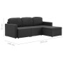 Sofá cama modular de 3 plazas tela gris oscuro