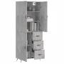 Tall plywood gray concrete sideboard 69.5x34x180 cm by vidaXL, Sideboards - Ref: Foro24-3195879, Price: 167,97 €, Discount: %