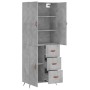 Tall plywood gray concrete sideboard 69.5x34x180 cm by vidaXL, Sideboards - Ref: Foro24-3195879, Price: 167,97 €, Discount: %