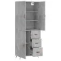 Tall plywood gray concrete sideboard 69.5x34x180 cm by vidaXL, Sideboards - Ref: Foro24-3195879, Price: 167,97 €, Discount: %