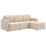 Sofá cama modular de 3 plazas tela color crema