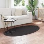 Alfombra HUARTE Antracita 80 x 150 cm Poliéster