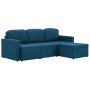 Sofá cama modular de 3 plazas tela azul