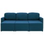 Sofá cama modular de 3 plazas tela azul