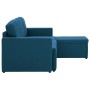 Sofá cama modular de 3 plazas tela azul