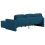 Sofá cama modular de 3 plazas tela azul