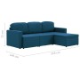 Sofá cama modular de 3 plazas tela azul
