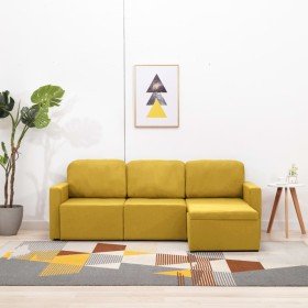 Sofá cama modular de 3 plazas tela amarillo Sofá cama modular de 3 plazas tela amarillo