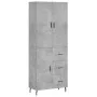Aparador alto madera contrachapada gris hormigón 69,5x34x180 cm de vidaXL, Aparadores - Ref: Foro24-3195919, Precio: 162,04 €...