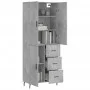 Aparador alto madera contrachapada gris hormigón 69,5x34x180 cm de vidaXL, Aparadores - Ref: Foro24-3195919, Precio: 162,04 €...