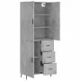 Aparador alto madera contrachapada gris hormigón 69,5x34x180 cm de vidaXL, Aparadores - Ref: Foro24-3195919, Precio: 162,04 €...