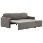 Sofá cama modular de 3 plazas tela gris taupe