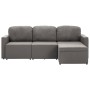 Sofá cama modular de 3 plazas tela gris taupe