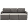 Sofá cama modular de 3 plazas tela gris taupe