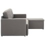 Sofá cama modular de 3 plazas tela gris taupe