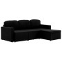 Sofá cama modular de 3 plazas tela negro