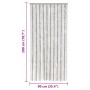 Cortina antimoscas chenilla gris claro y blanco 90x200 cm