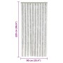 Cortina antimoscas chenilla gris claro y blanco 90x220 cm