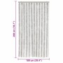 Cortina antimoscas chenilla gris claro y blanco 100x200 cm