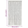 Cortina antimoscas chenilla gris claro y blanco 100x220 cm