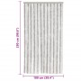 Cortina antimoscas chenilla gris claro y blanco 100x230 cm