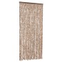 Cortina antimoscas chenilla beige y marrón oscuro 56x185 cm