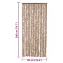 Cortina antimoscas chenilla beige y marrón oscuro 90x200 cm