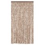 Cortina antimoscas chenilla beige y marrón oscuro 100x200 cm